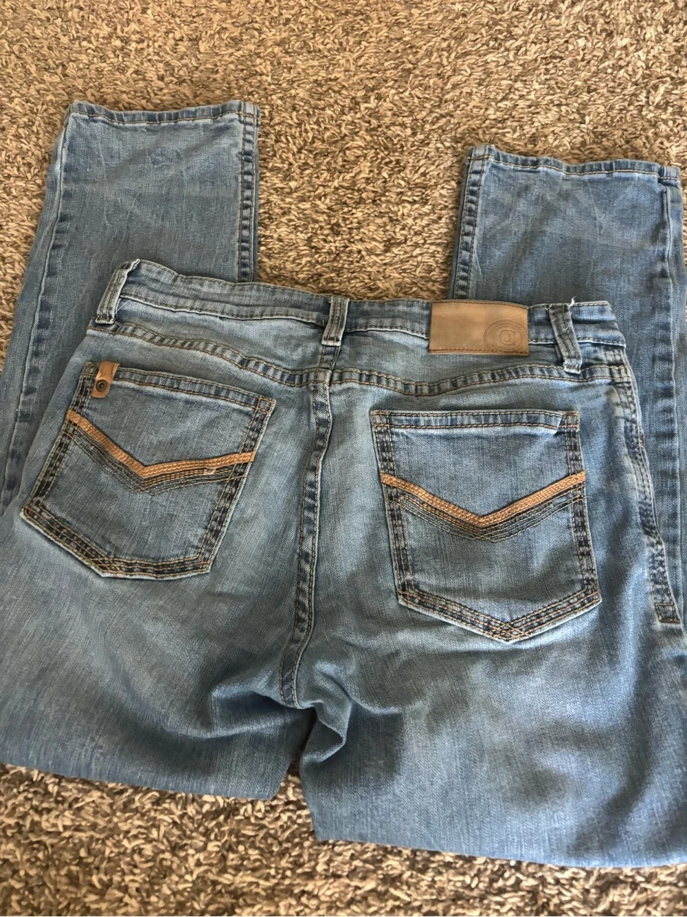 Men's Straight-Leg Denim Jeans in Light Blue Wash 34x30 Jackson Cody James